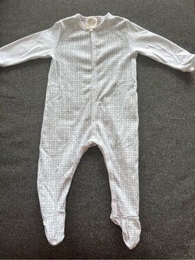 Givenchy White Geometric Baby Footed One-Piece